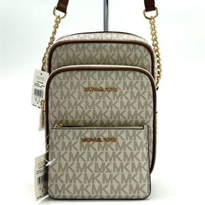 Michael Kors JST Medium Logo Crossbody & Matching Coinpouch Card Case Wallet